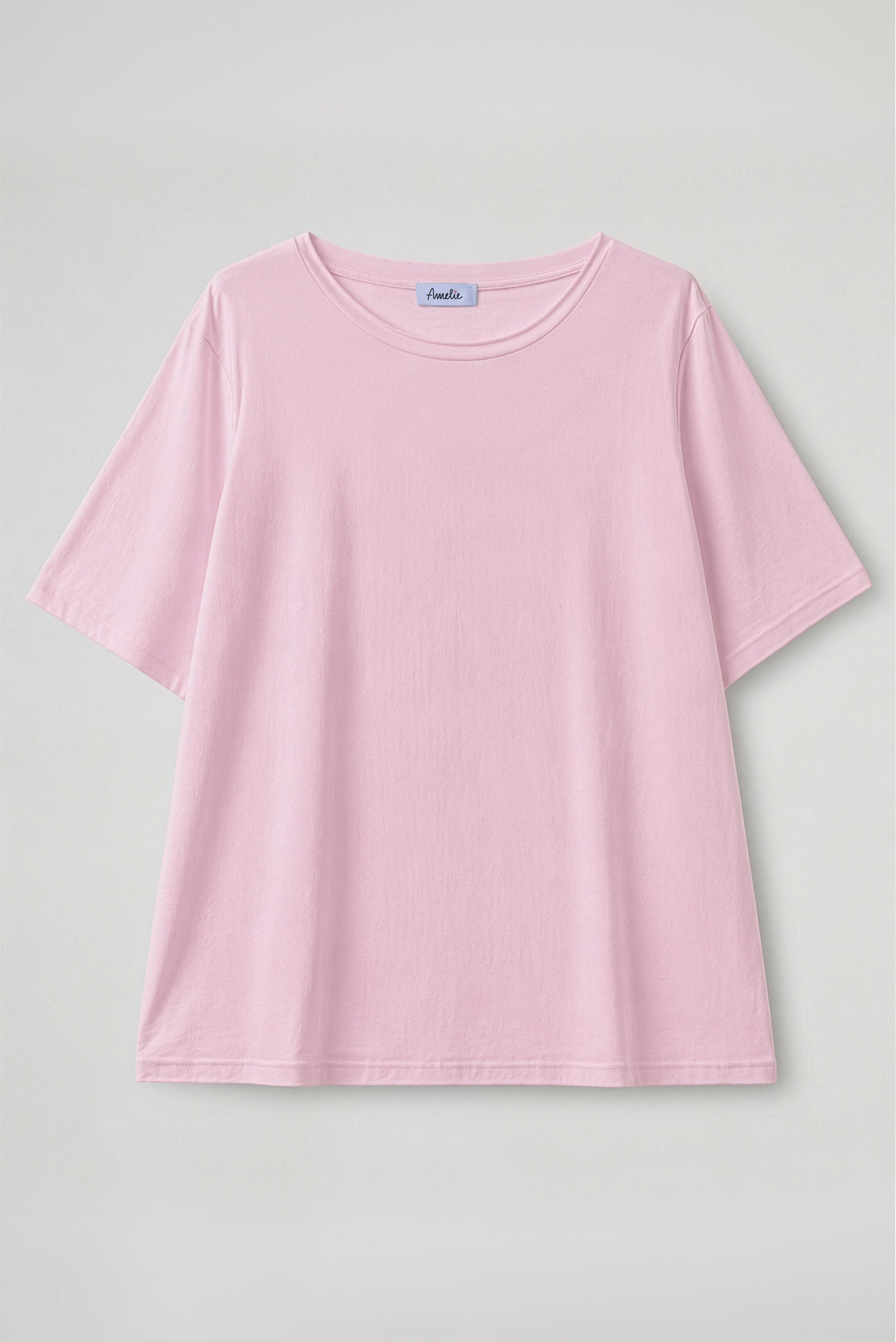 Women's crew neck t-shirt with short sleeves in white and navy, relaxed fit